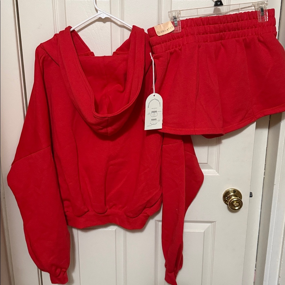 NWT Blogilates Set Women's Marshmallow Full Zip Hooded Sweatshirt & Shorts -M - Picture 11 of 12